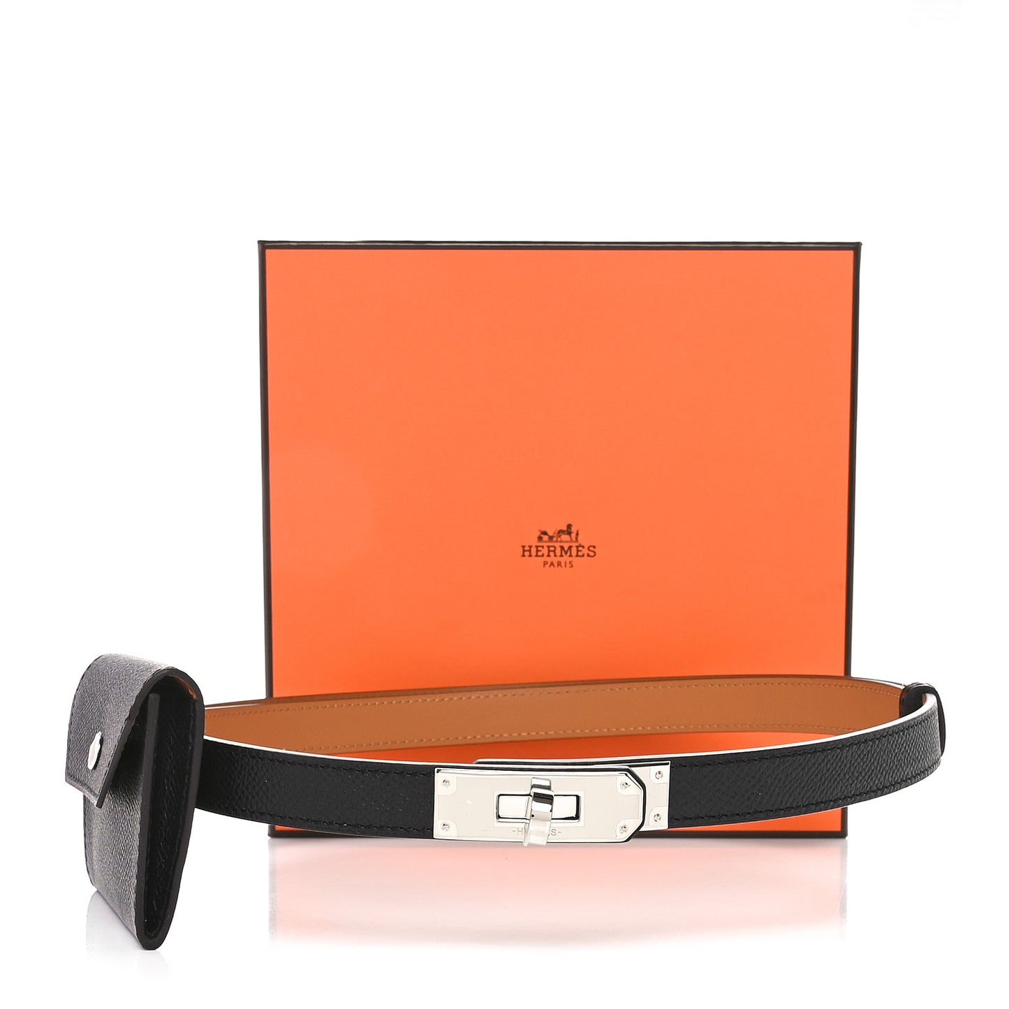 Epsom Kelly Pocket Belt Black