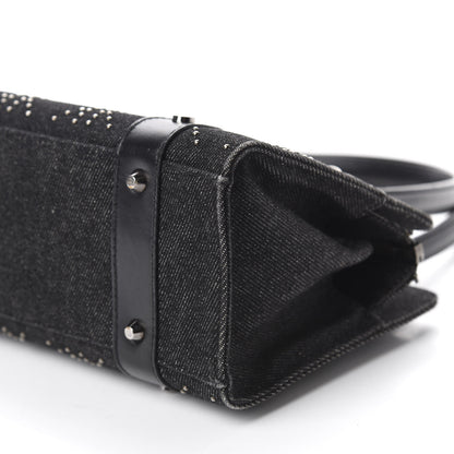 Christian Dior Denim Cannage Studded East West Lady Dior Black 7 of 10