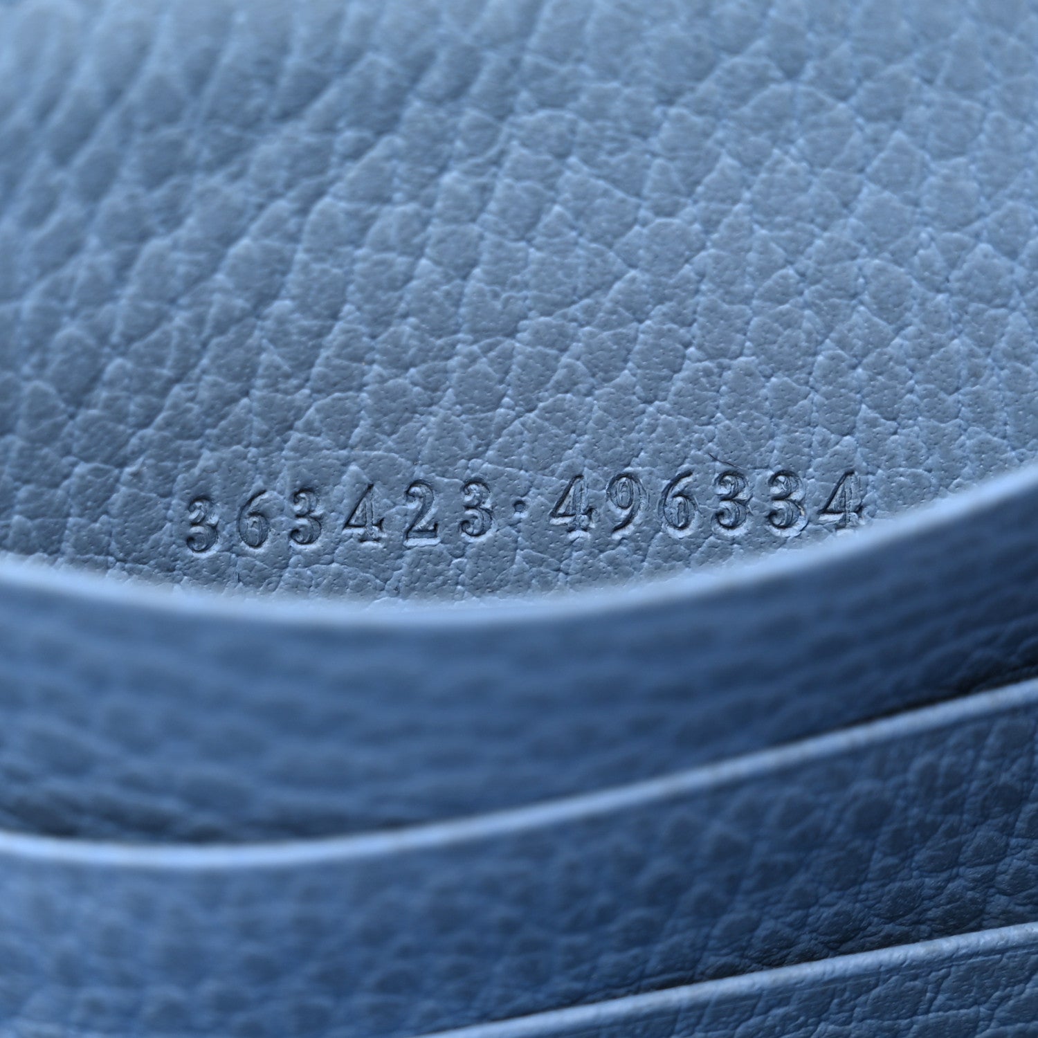 Gucci Monogram Dollar Calfskin Zip Around Wallet Beige Ebony Mineral Blue 7 of 8