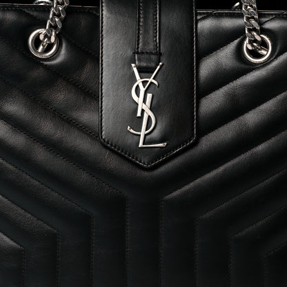 Saint Laurent Calfskin Y Quilted Monogram Large Loulou Shopper Black 8 of 12