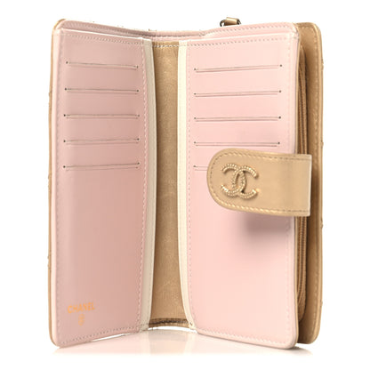 Chanel Metallic Calfskin Quilted Brilliant Zipped Pocket Wallet Gold 5 of 11