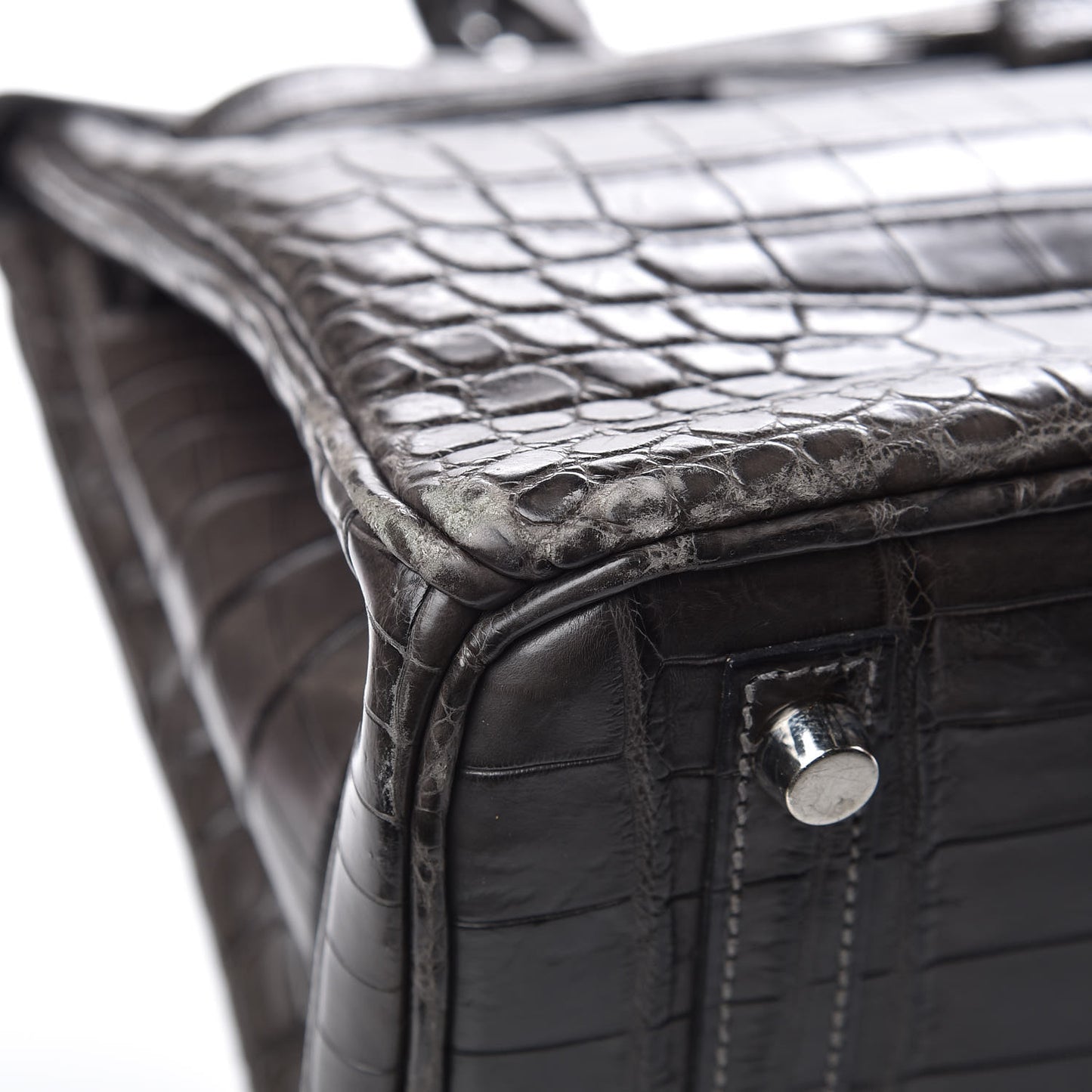 Matte Niloticus Crocodile Birkin 30 Gris Elephant