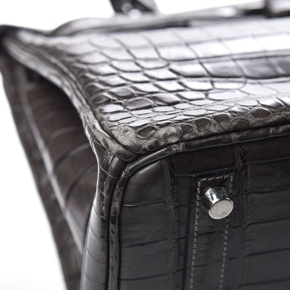 Hermes Matte Niloticus Crocodile Birkin 30 Gris Elephant 35 of 45