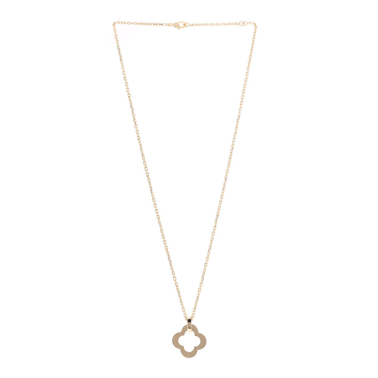 Van Cleef & Arpels 18K Yellow Gold Byzantine Alhambra Pendant Necklace 3 of 5