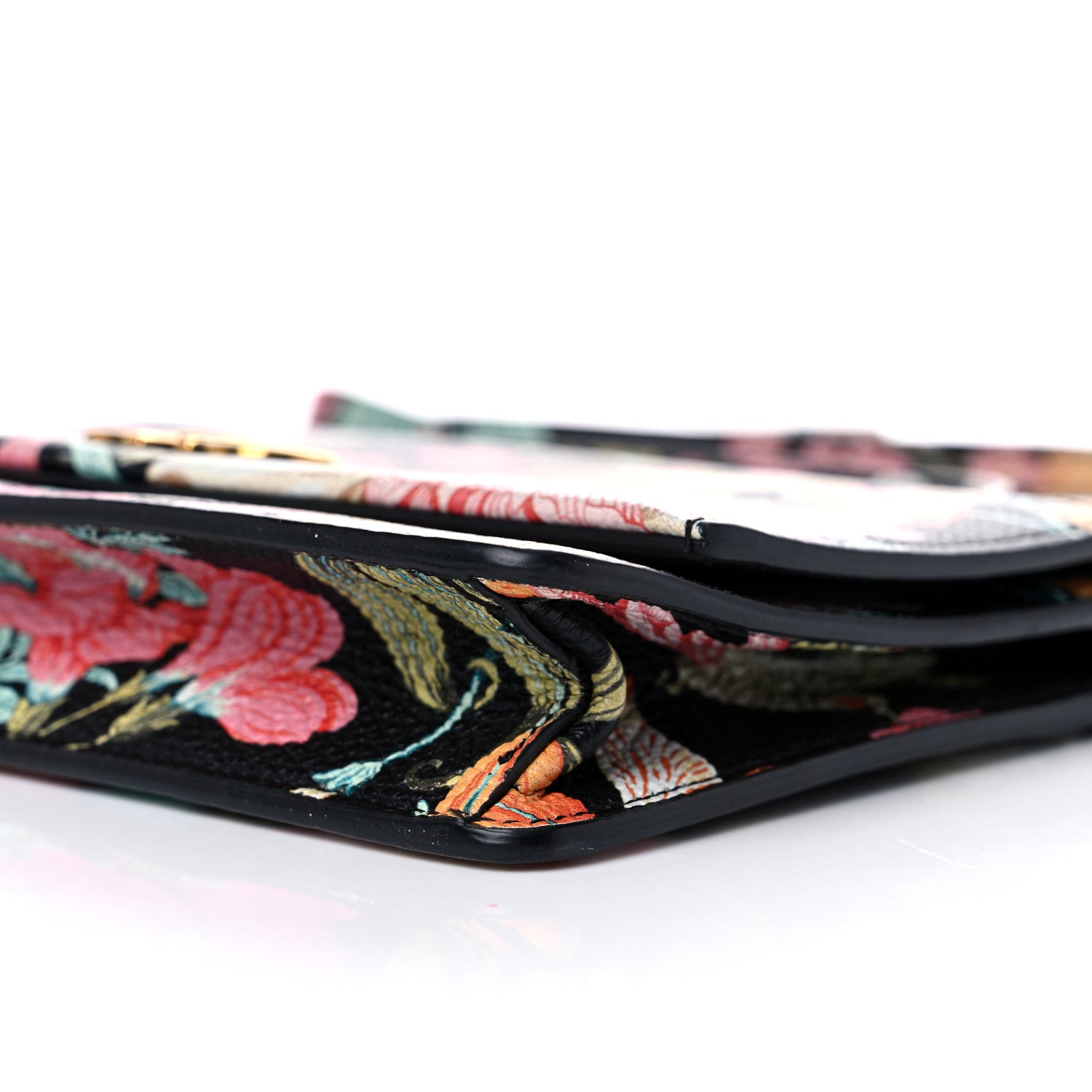 Salvatore Ferragamo Floral Printed Hammered Calfskin Gancini Minibag Multicolor Black 9 of 13