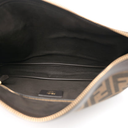 Fendi Fabric Jacquard Vitello Grace FF 1974 Medium Simply Fendi Shoulder Bag Tobacco Moro Ebano 5 of 11