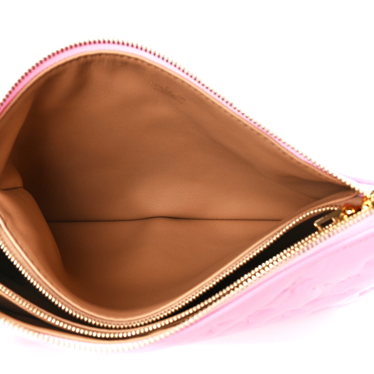LOUIS VUITTON Lambskin Embossed Monogram Coussin PM Rose Bonbon