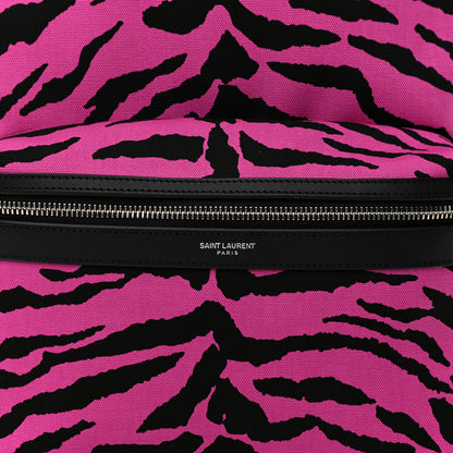 Saint Laurent Canvas Zebra Print City Backpack Pink Black 8 of 10
