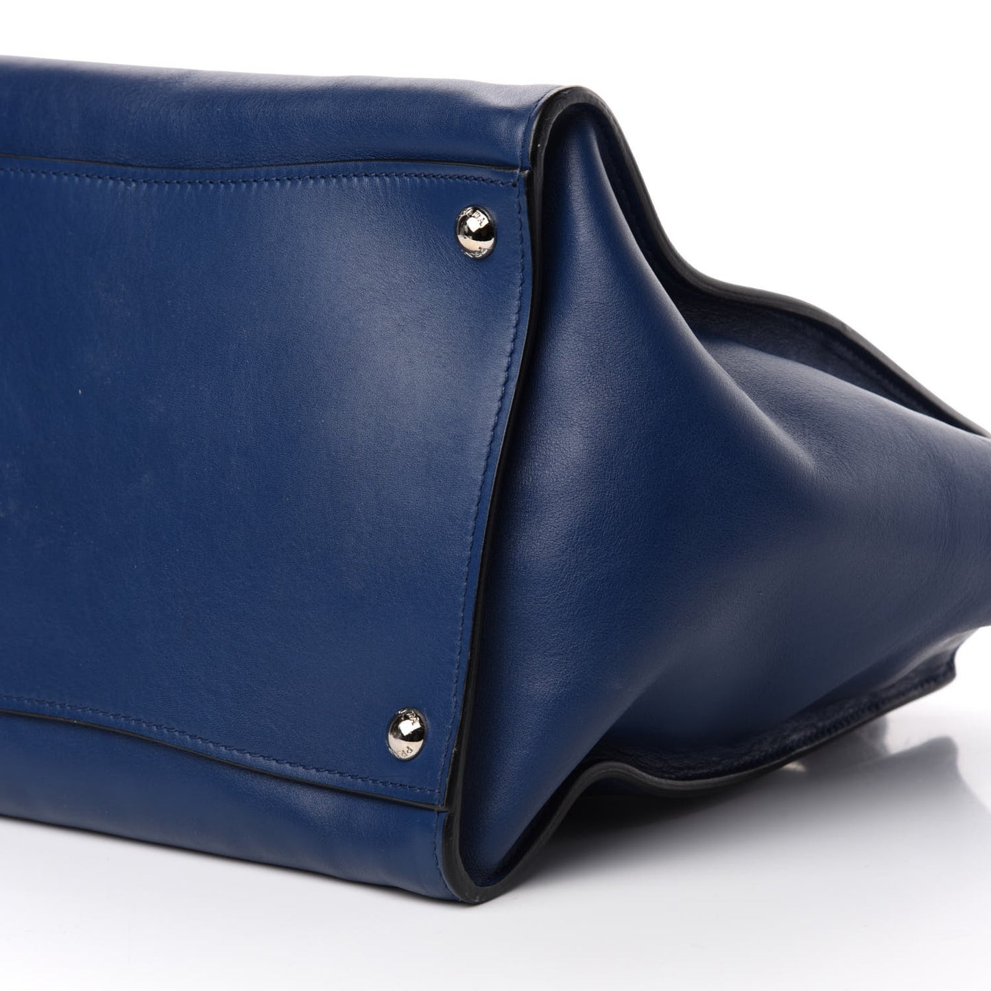 Glace Calfskin Twin Pocket Tote Bluette