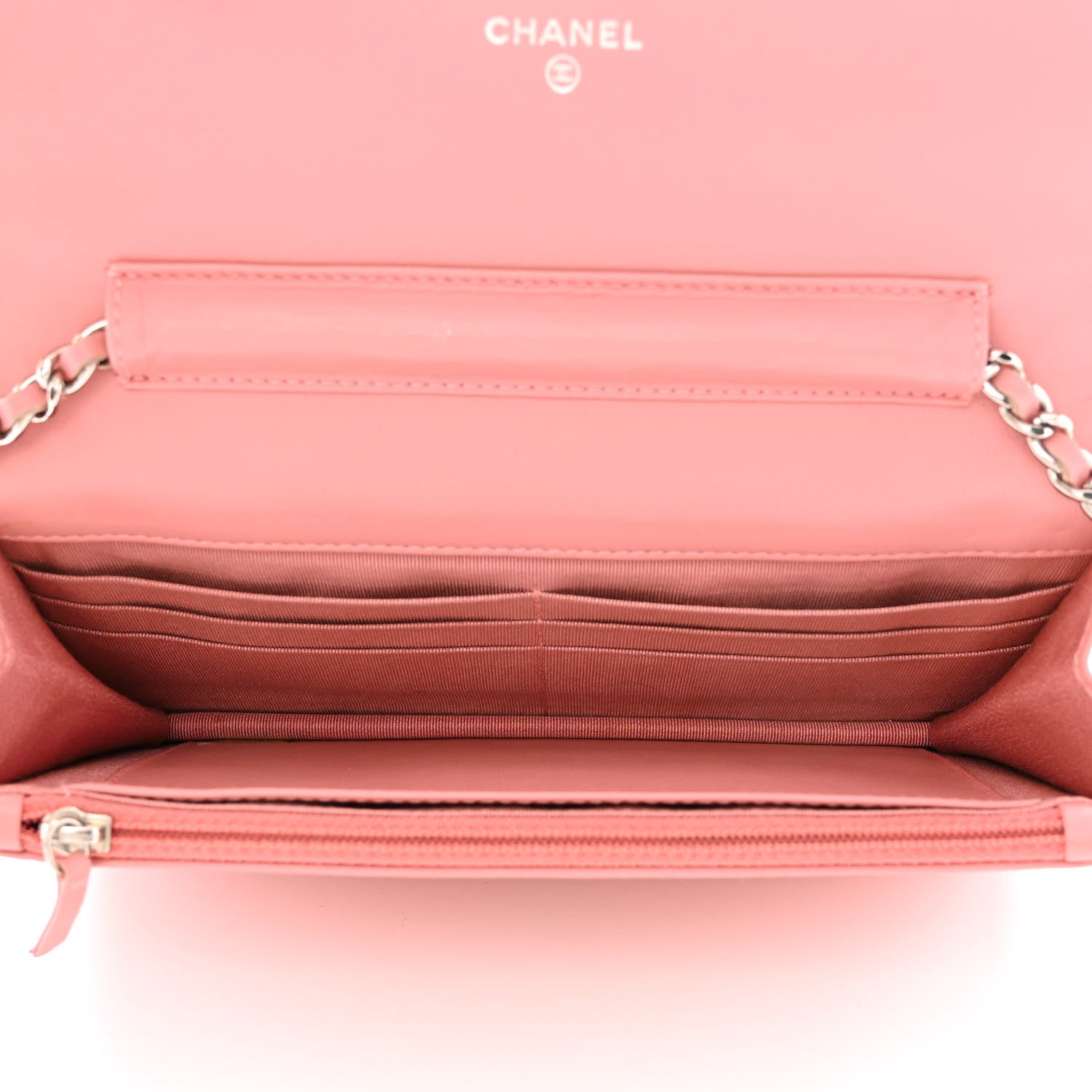Chanel Lambskin Quilted Wallet On Chain WOC Pink 5 of 12