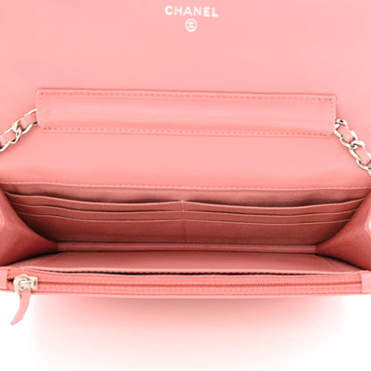 Chanel Lambskin Quilted Wallet On Chain WOC Pink 5 of 12