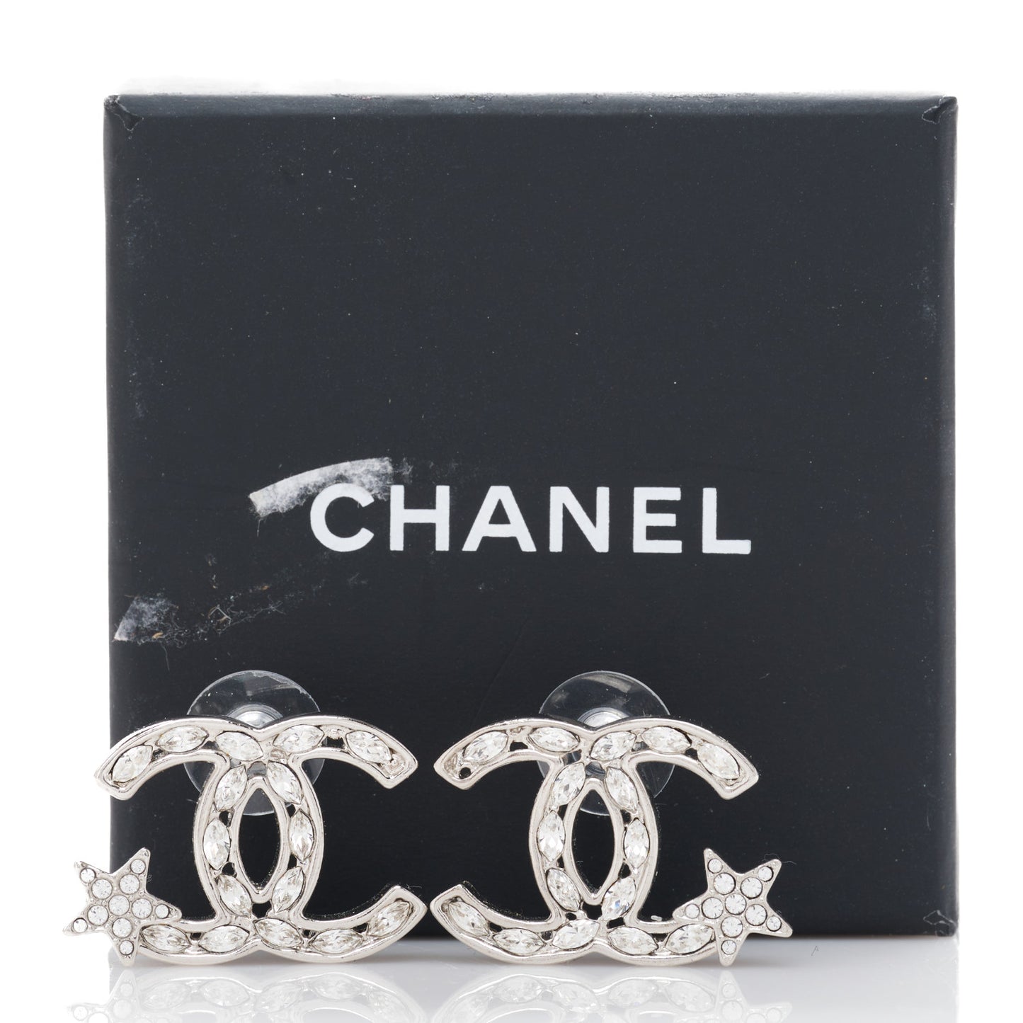 Crystal CC Starfall Earrings Silver