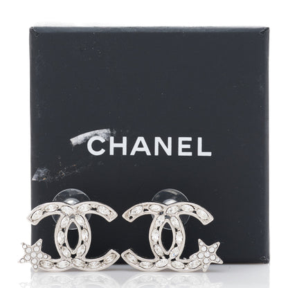 Chanel Crystal CC Starfall Earrings Silver 5 of 5
