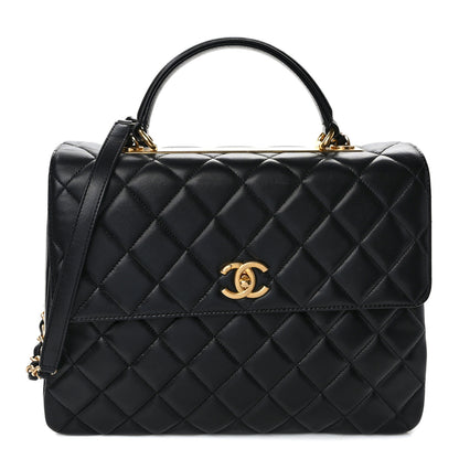 Chanel Lambskin Quilted Large Trendy CC Dual Handle Flap Bag Black 1 of 9