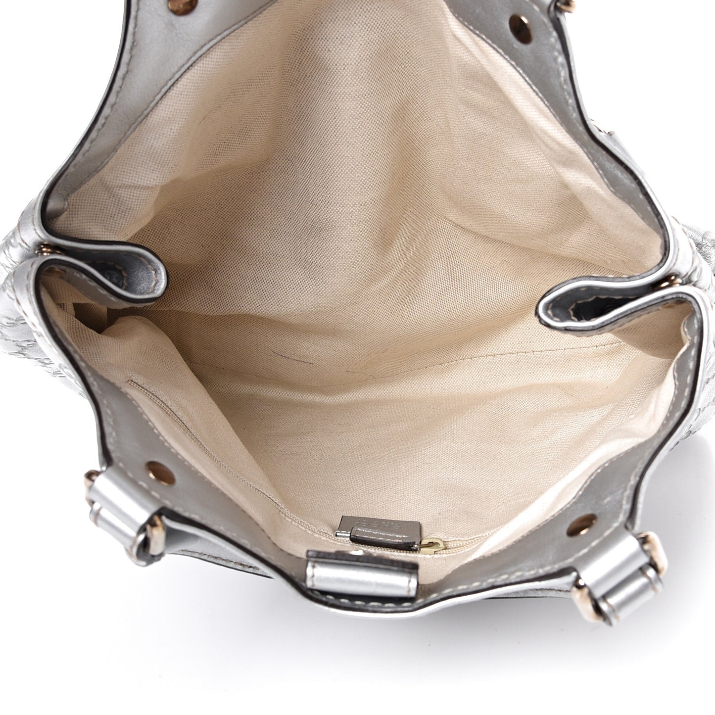 Guccissima Medium Sukey Tote Silver
