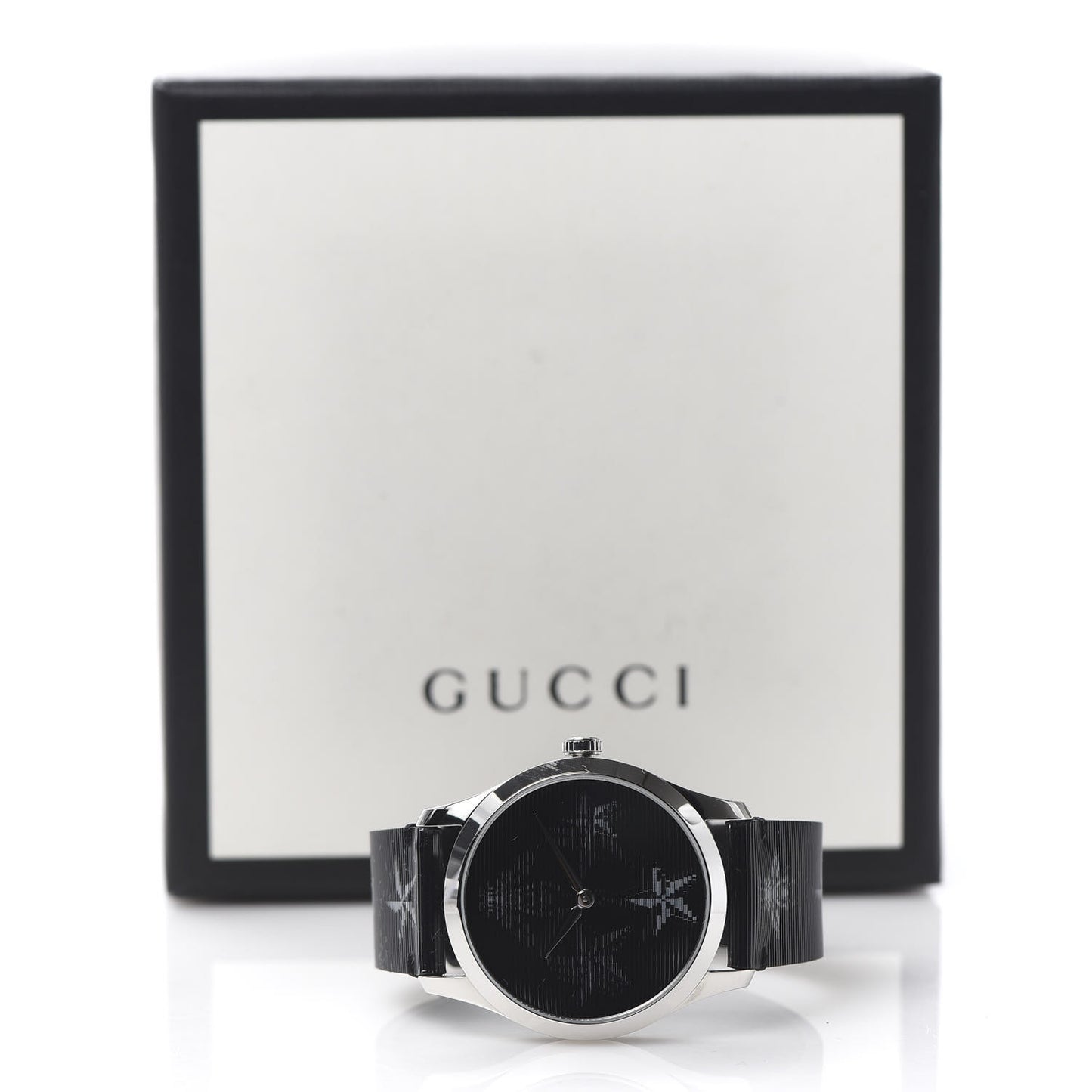 Stainless Steel Calfskin 38mm G-Timeless Bee Star Hologram Quartz Watch Black
