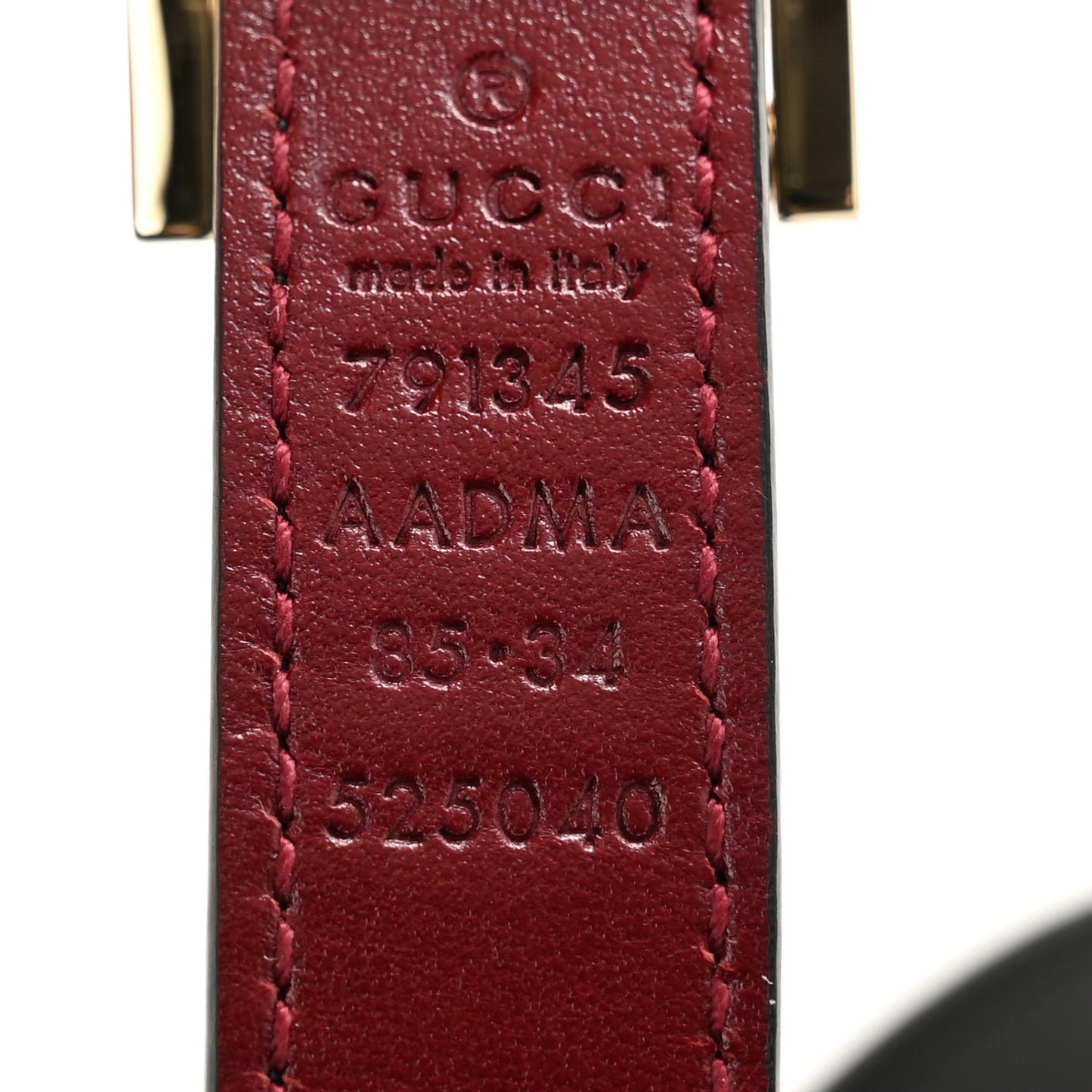 Calfskin Rectangular Buckle Reversible Thin Belt 85 34 Black Rosso Ancora