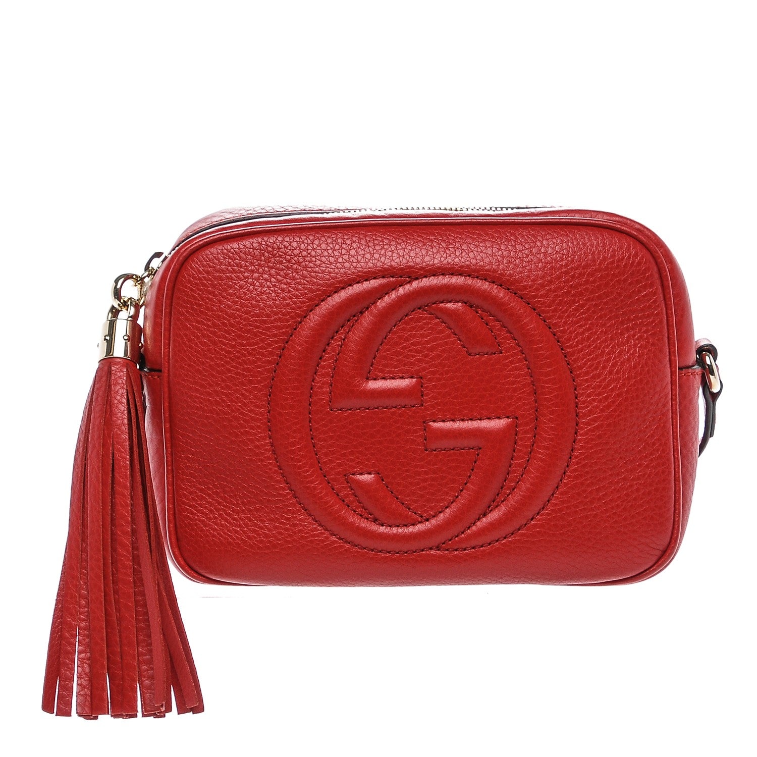 Gucci Pebbled Calfskin Small Soho Disco Bag Tabasco Red 1 of 7