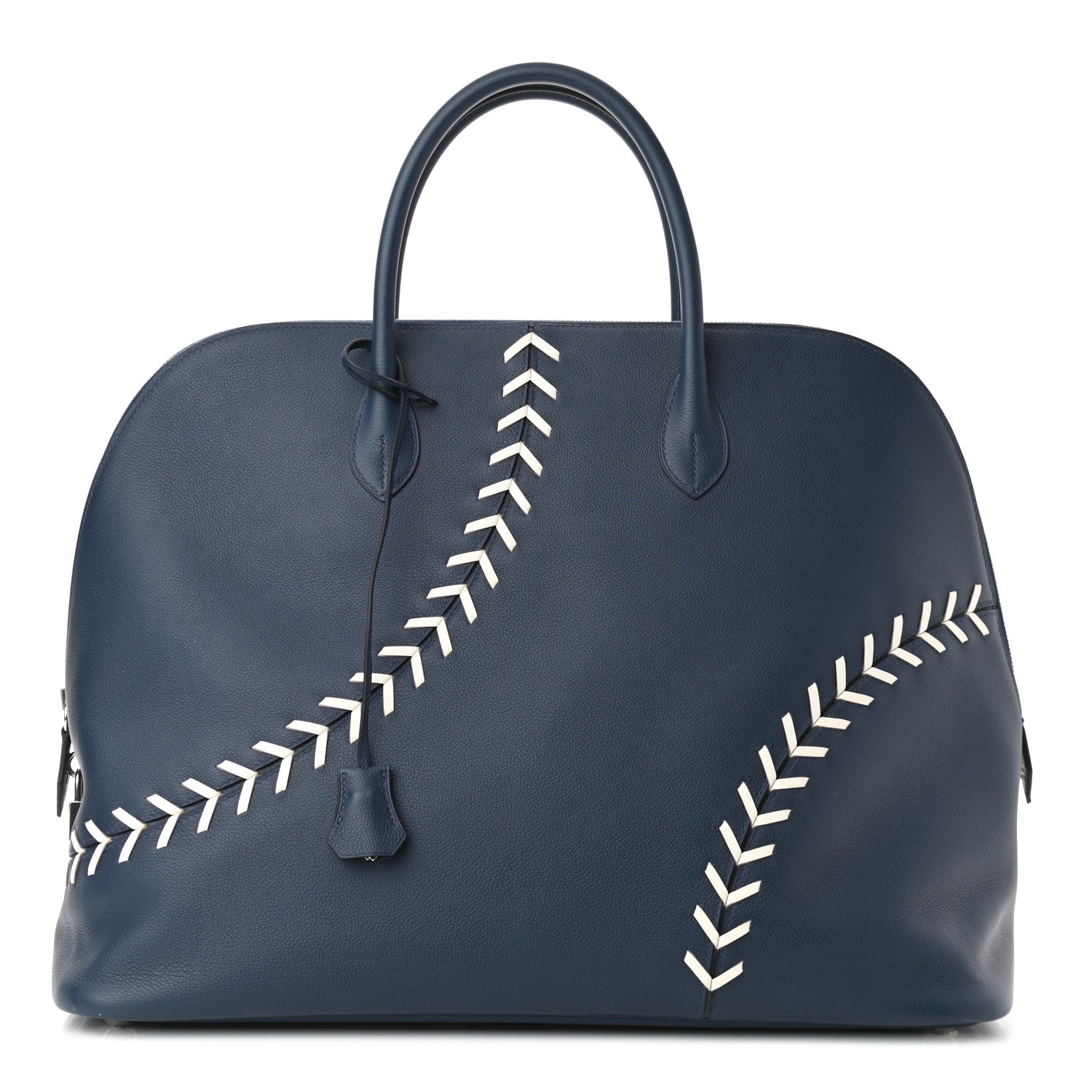 Hermes Evercolor 1923 Bolide 45 Baseball Bag Bleu De Malte Blanc 1 of 10