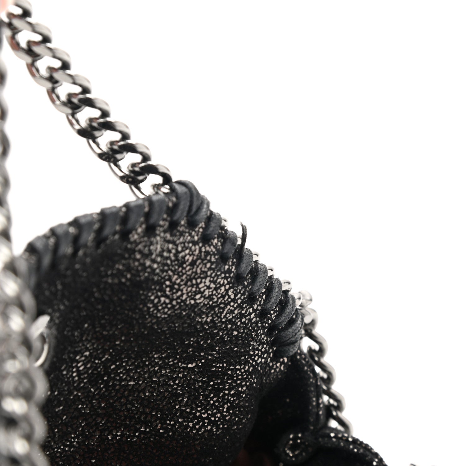 Stella McCartney Chamois Shiny Dotted Tiny Falabella Fold Over Tote Ruthenium 11 of 11