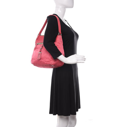 Prada Nylon Vitello Daino Hobo Fuxia 2 of 10