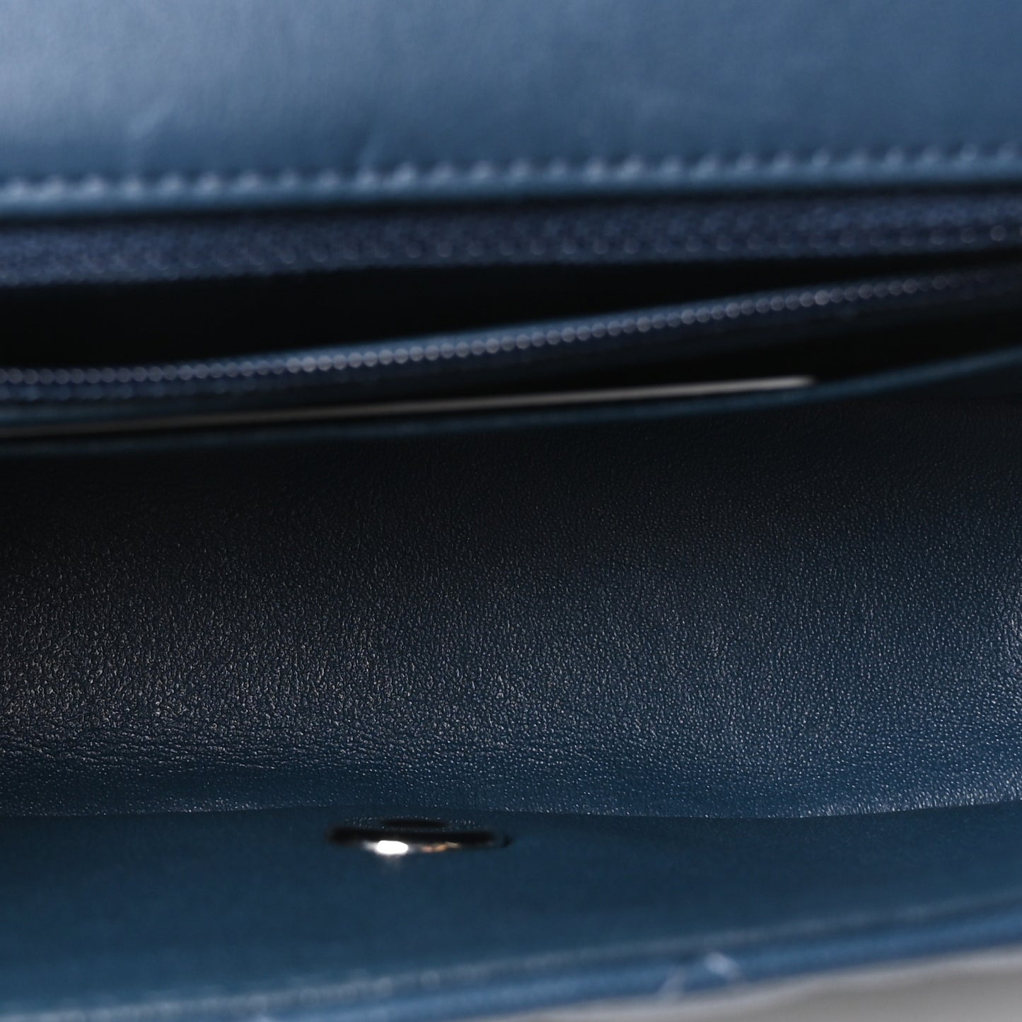 Lambskin Quilted Mini Rectangular Flap Blue