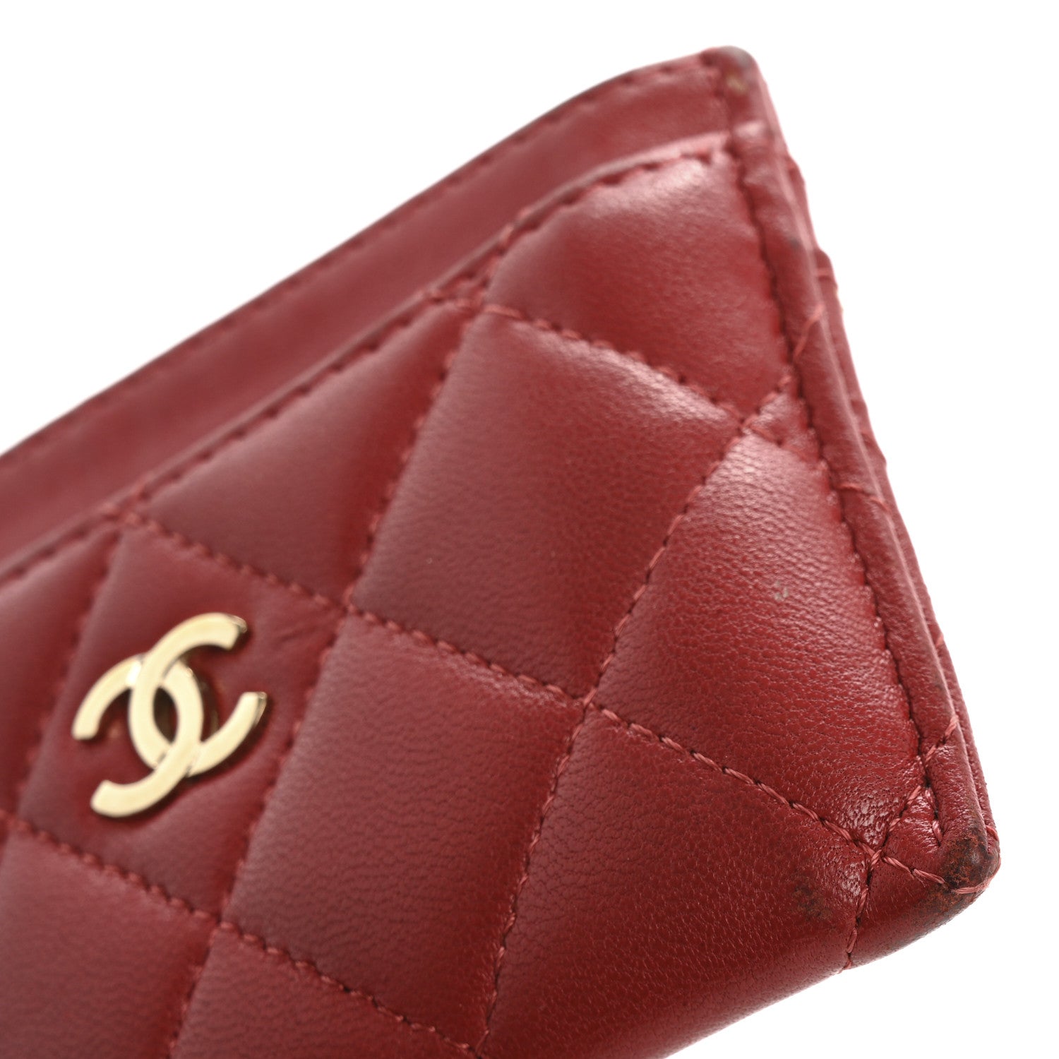Chanel Lambskin Quilted Card Holder Red 12 of 15
