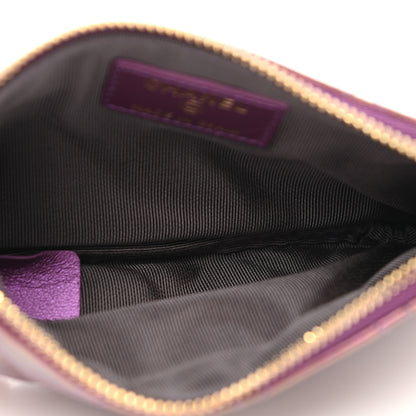 Chanel Iridescent Lambskin Quilted Small Cosmetic Case Purple 5 of 8