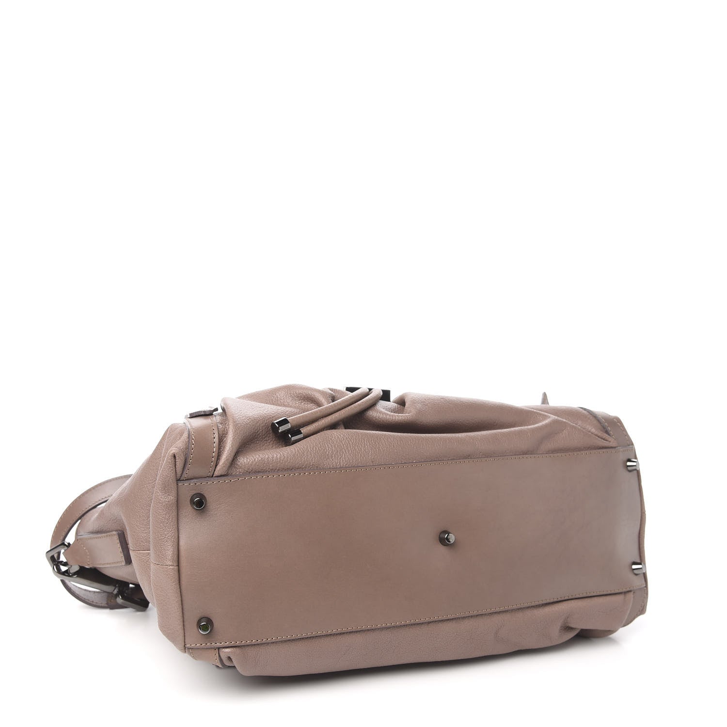 Burberry Calfskin Farrar Drawstring Tote Beige 3 of 10