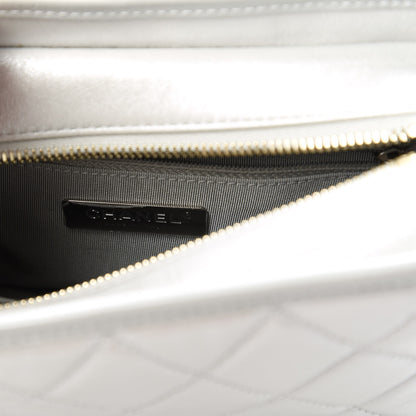 Chanel Aged Calfskin Quilted Small Gabrielle Hobo Grey 8 of 11