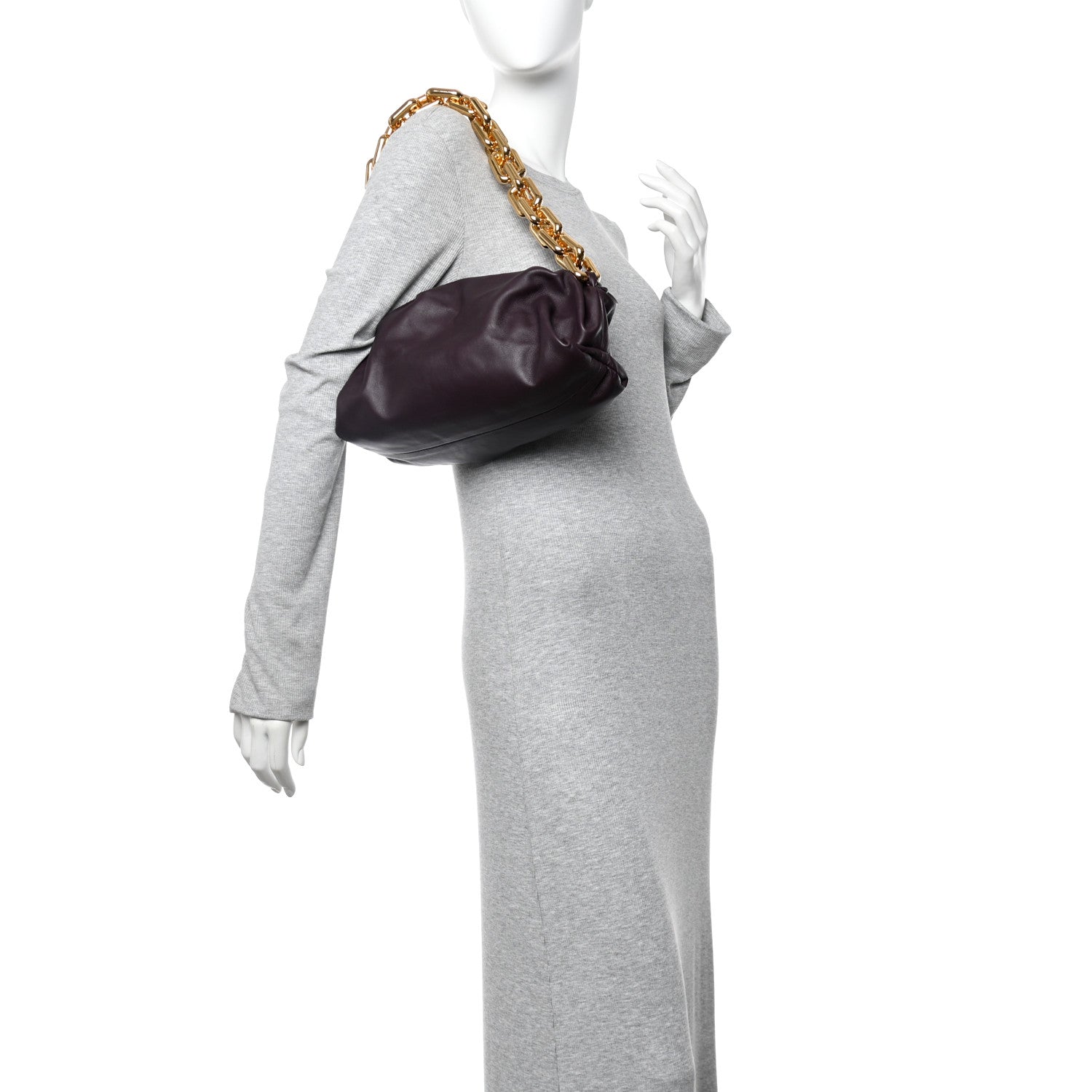 Bottega Veneta Calfskin The Pouch Chain Grape 2 of 10