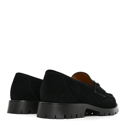 Gucci Suede Mens Horsebit Loafers 7.5 Black 4 of 8