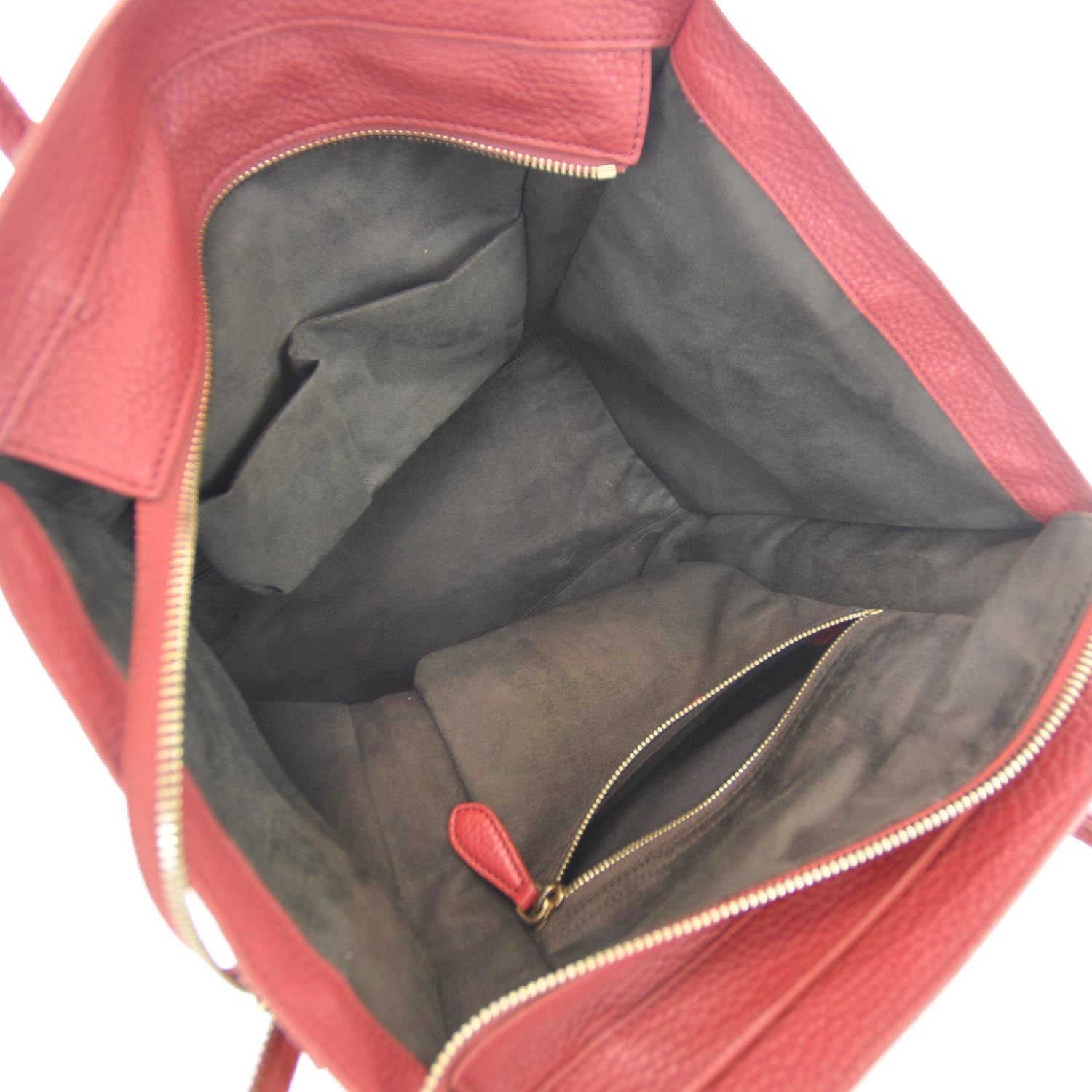 Celine Pebbled Leather Mini Luggage Bag Red 5 of 7