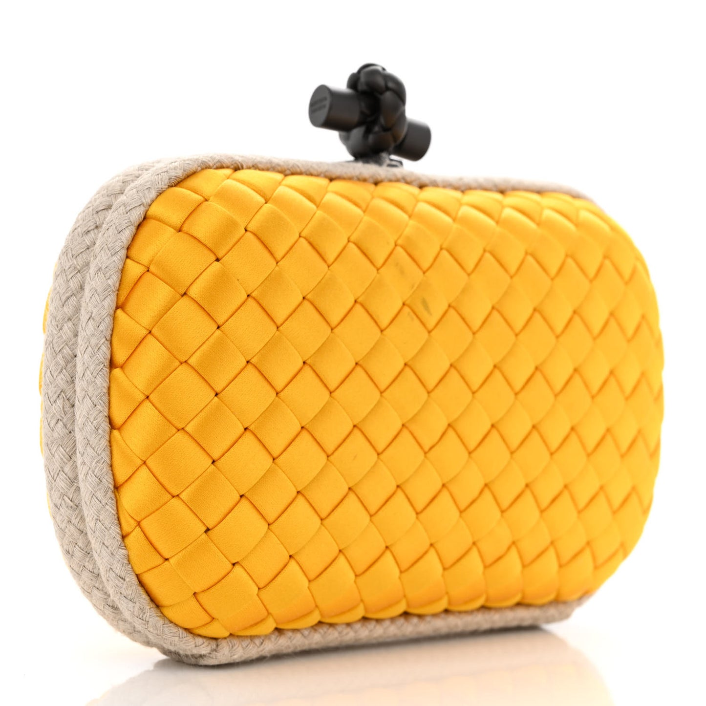 Satin Knot Clutch Yellow