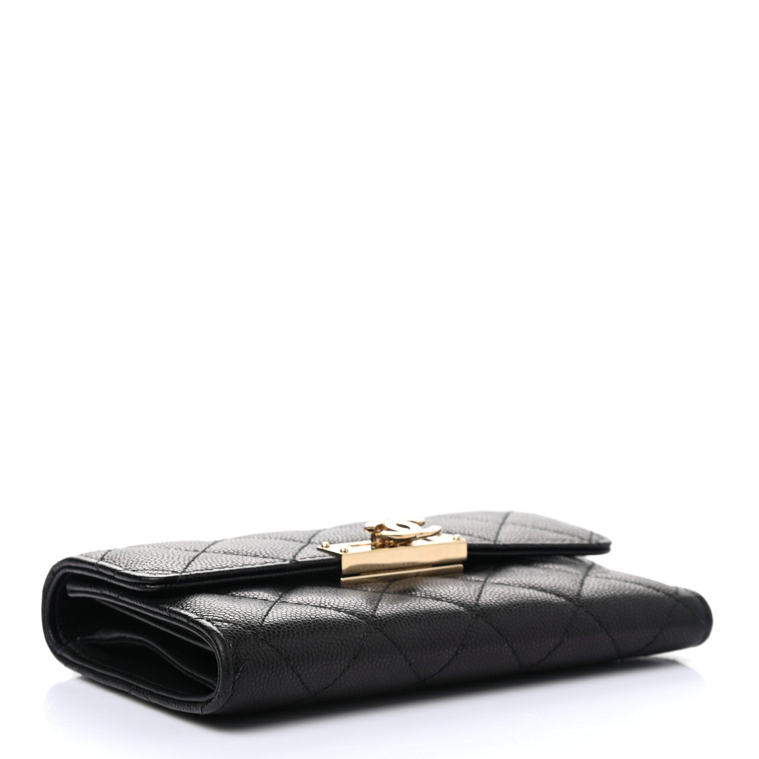 Chanel Caviar Quilted Small Golden Class Flap Wallet Black 4 of 7