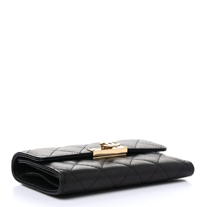 Chanel Caviar Quilted Small Golden Class Flap Wallet Black 4 of 7