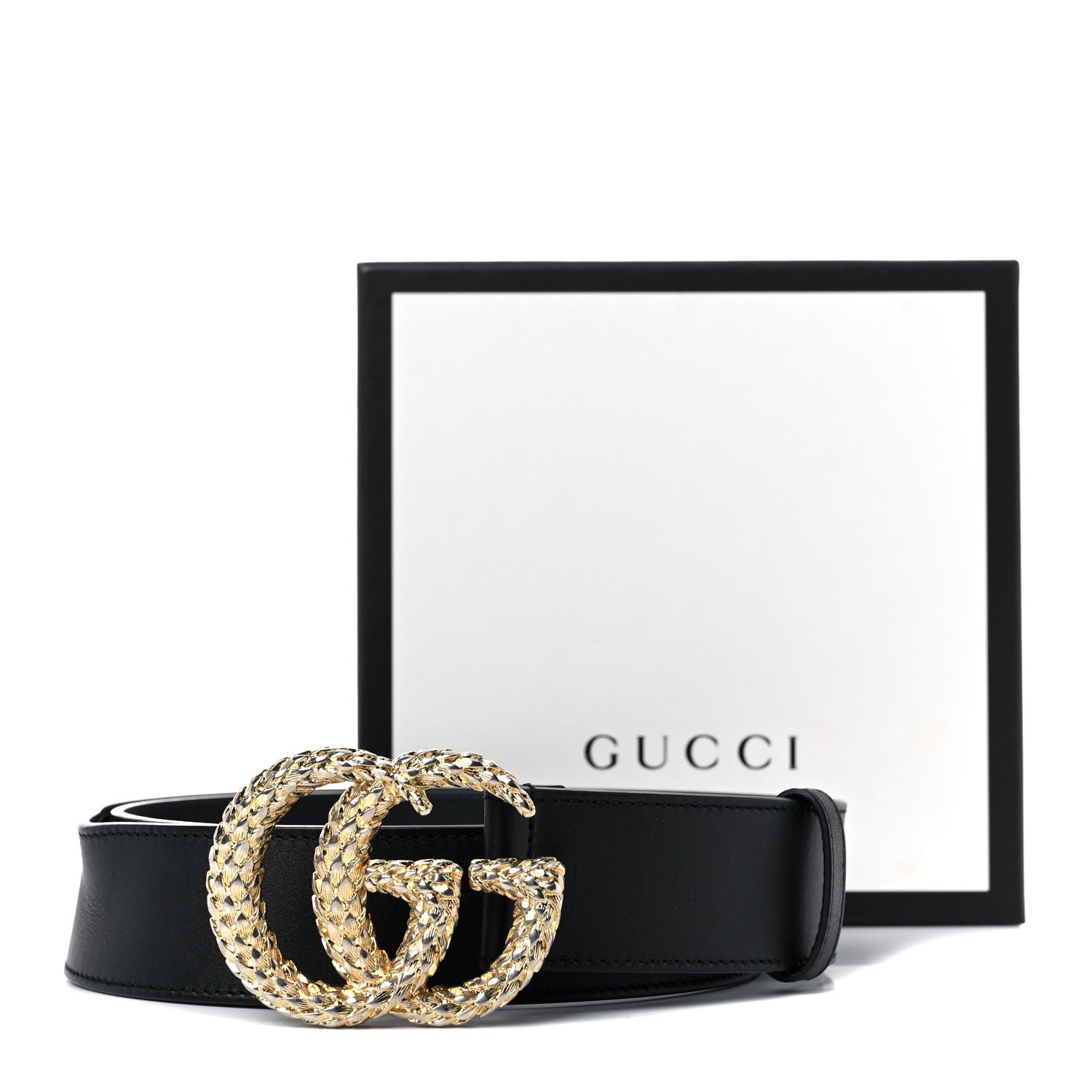 Gucci Moon Calfskin Scales Double G 40mm Belt 95 38 Black 6 of 6