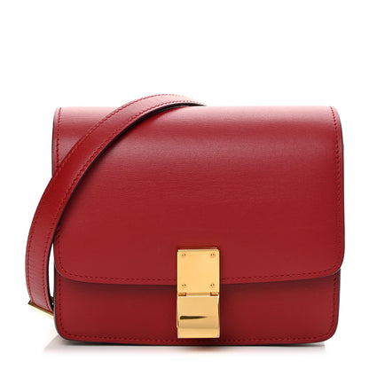 Celine Smooth Calfskin Small Classic Box Flap Bag Red 1 of 14