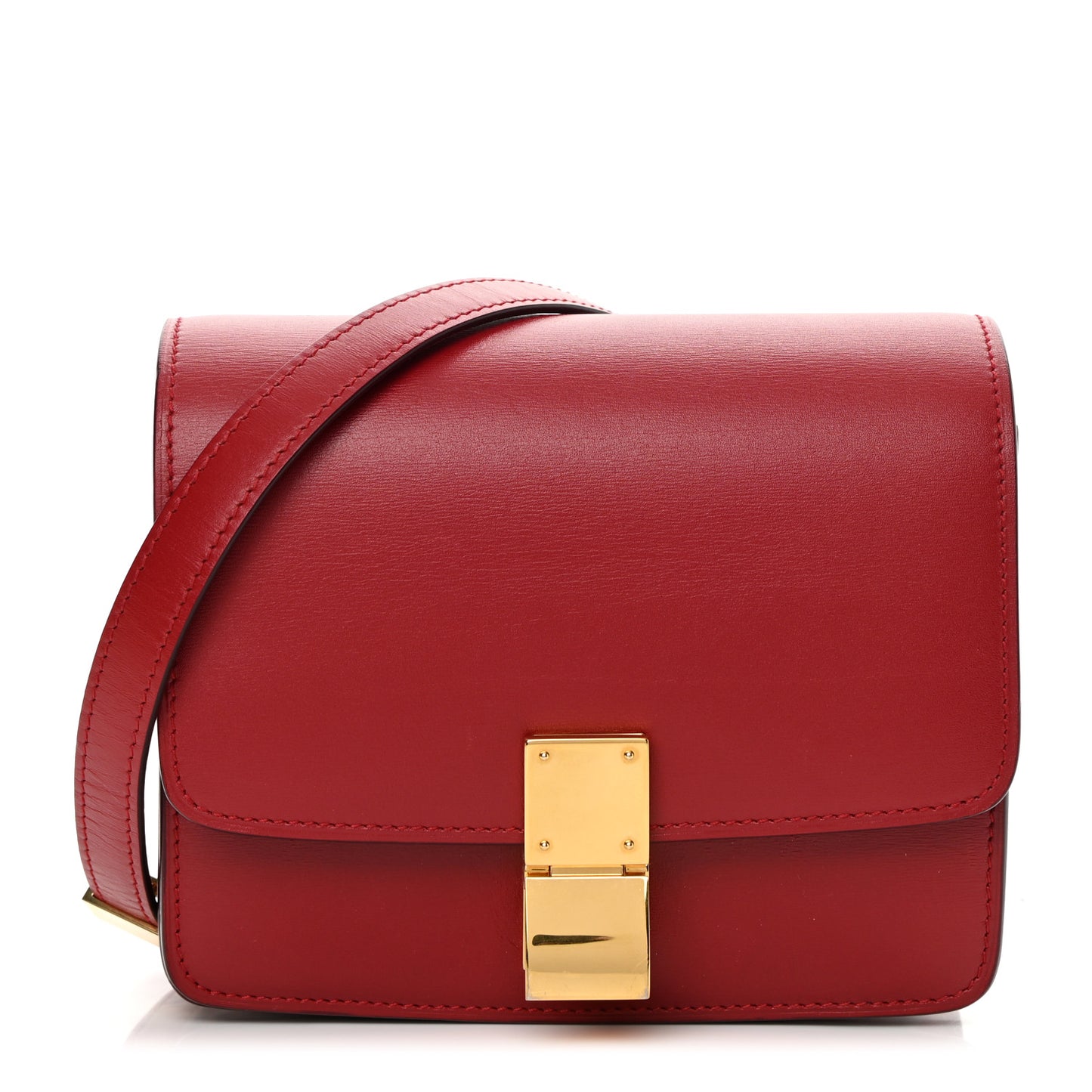 Smooth Calfskin Small Classic Box Flap Bag Red