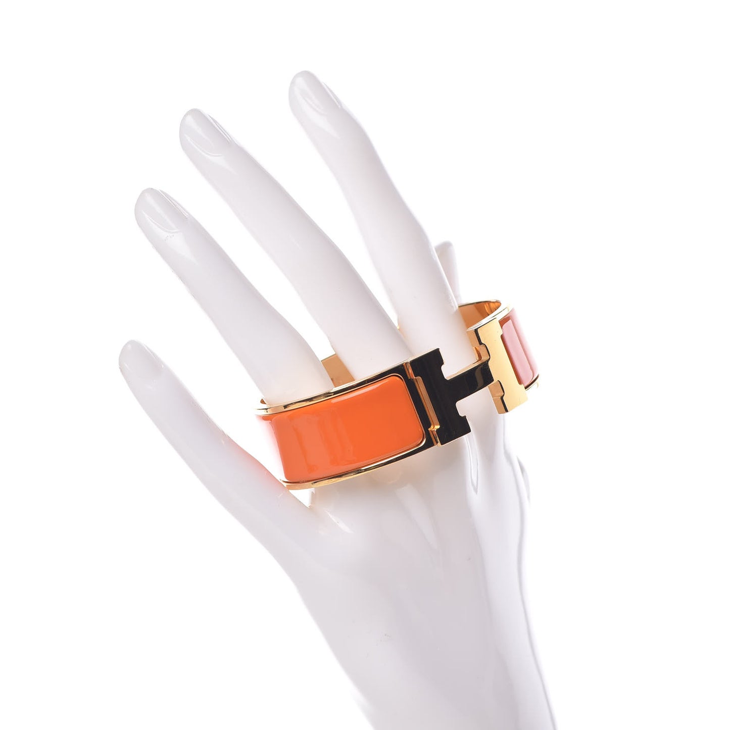 Enamel Wide Clic Clac H Bracelet GM Orange