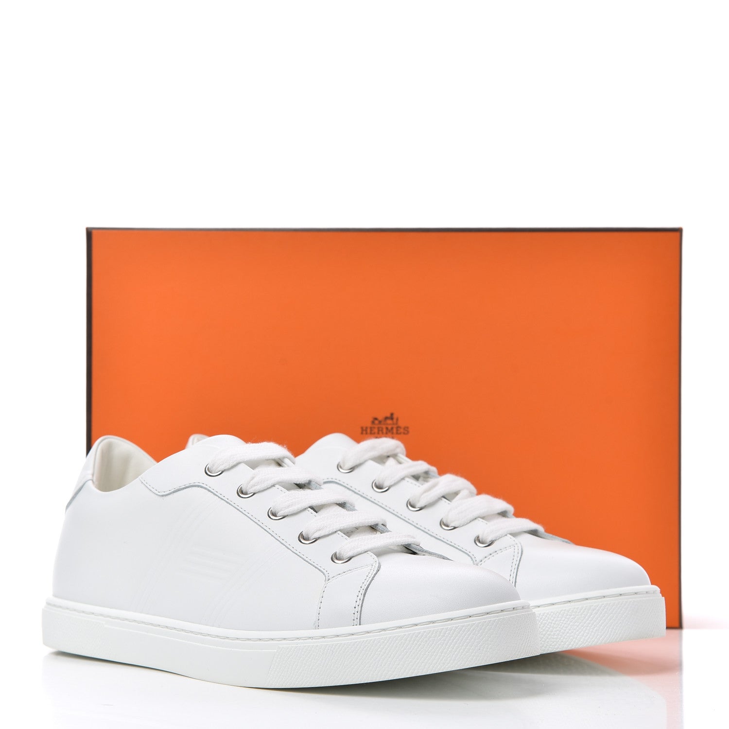 Hermes Calfskin Womens Advantage Sneakers 39.5 White 9 of 9
