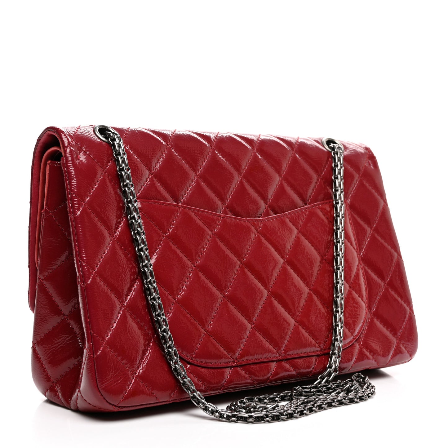 Aged Glazed Calfskin Quilted 2.55 Reissue 227 Flap Red