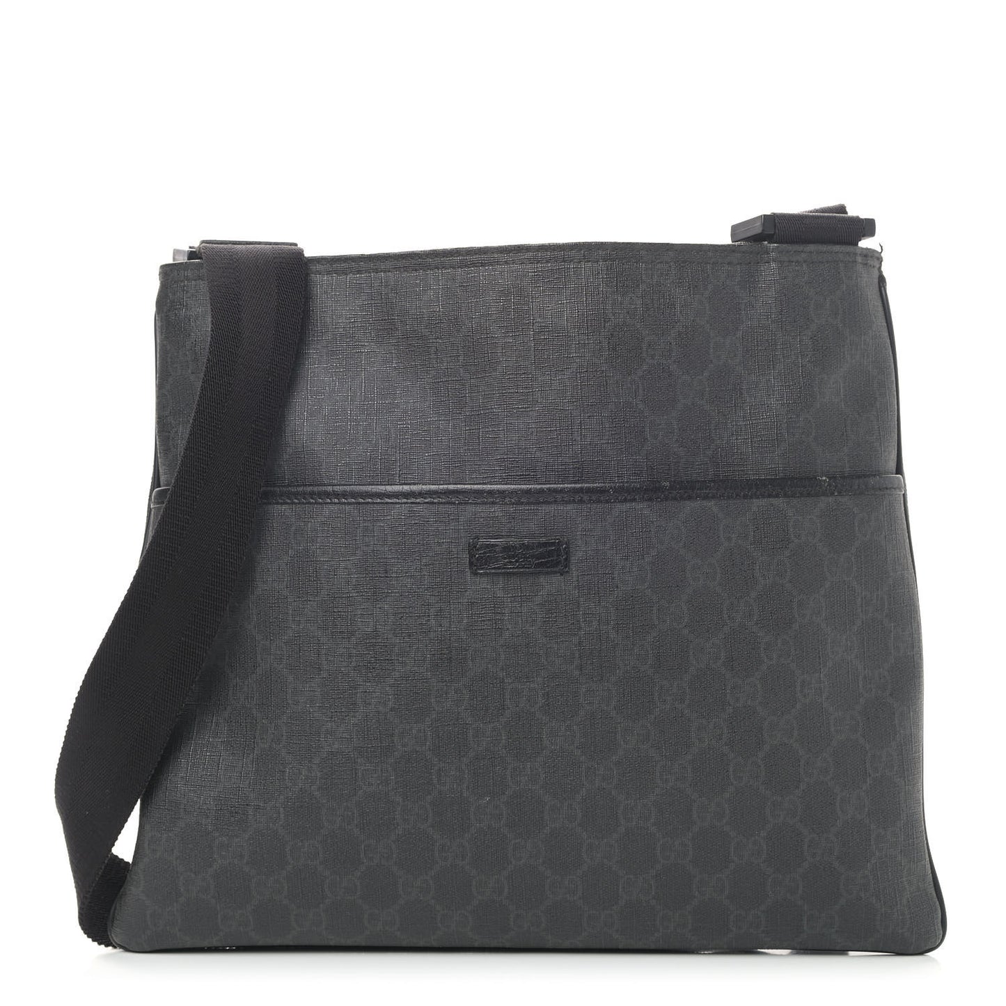 GG Plus Monogram Medium Flat Messenger Bag Black