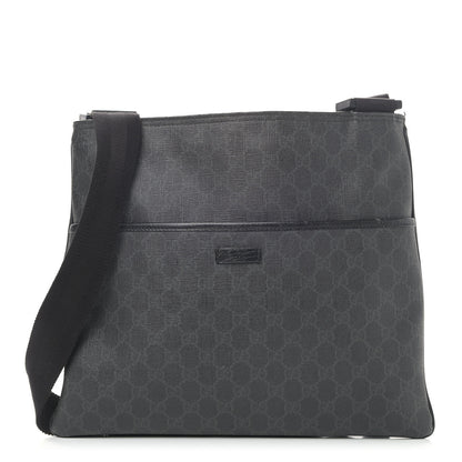 Gucci GG Plus Monogram Medium Flat Messenger Bag Black 1 of 14