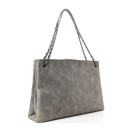 Chanel Iridescent Calfskin CC East West Shopping Tote Light Grey 3 of 13