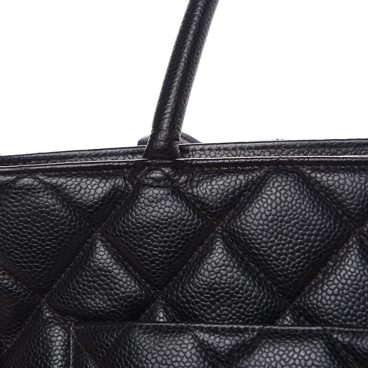 Caviar Quilted Medallion Tote Black