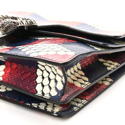 Gucci Snakeskin Cubic Medium Dionysus Shoulder Bag Red White Blue 11 of 12