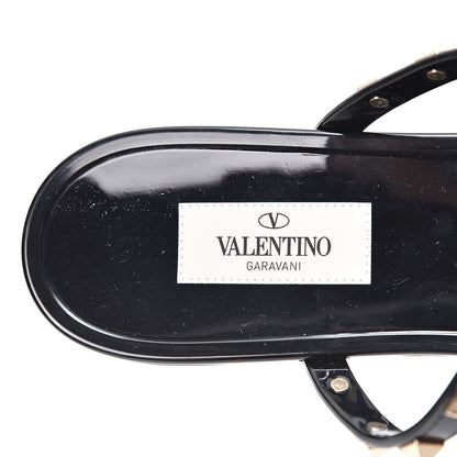 Valentino Garavani PVC Jelly Rockstud Caged Flat Thong Sandals 41 Black 7 of 8