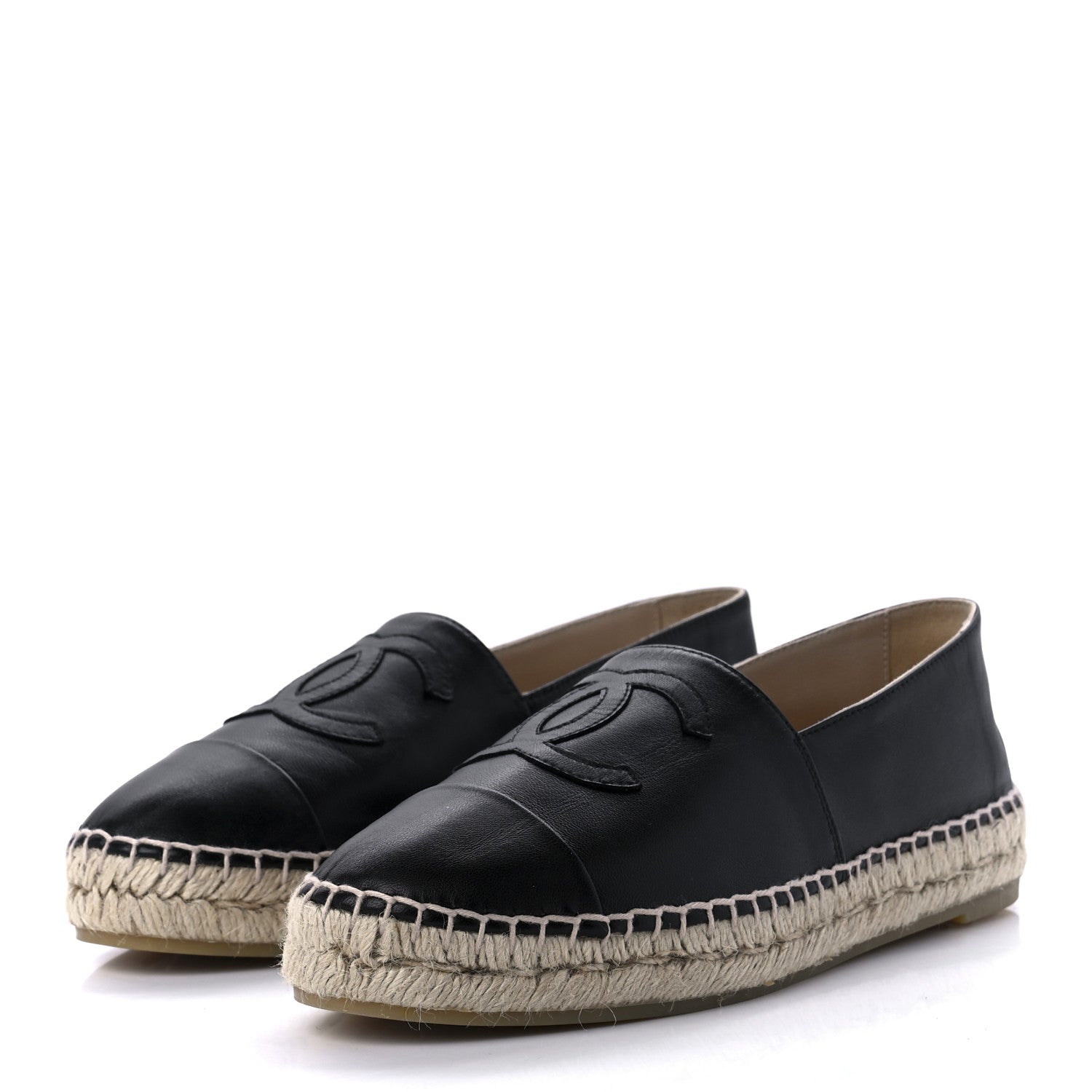 Chanel Lambskin CC Espadrilles 37 Black 3 of 12