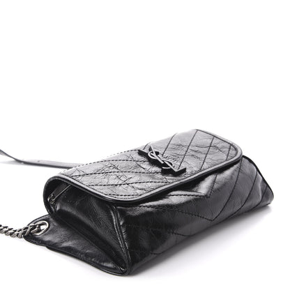 Saint Laurent Crinkled Calfskin Matelasse Monogram Niki Body Bag Black 5 of 12